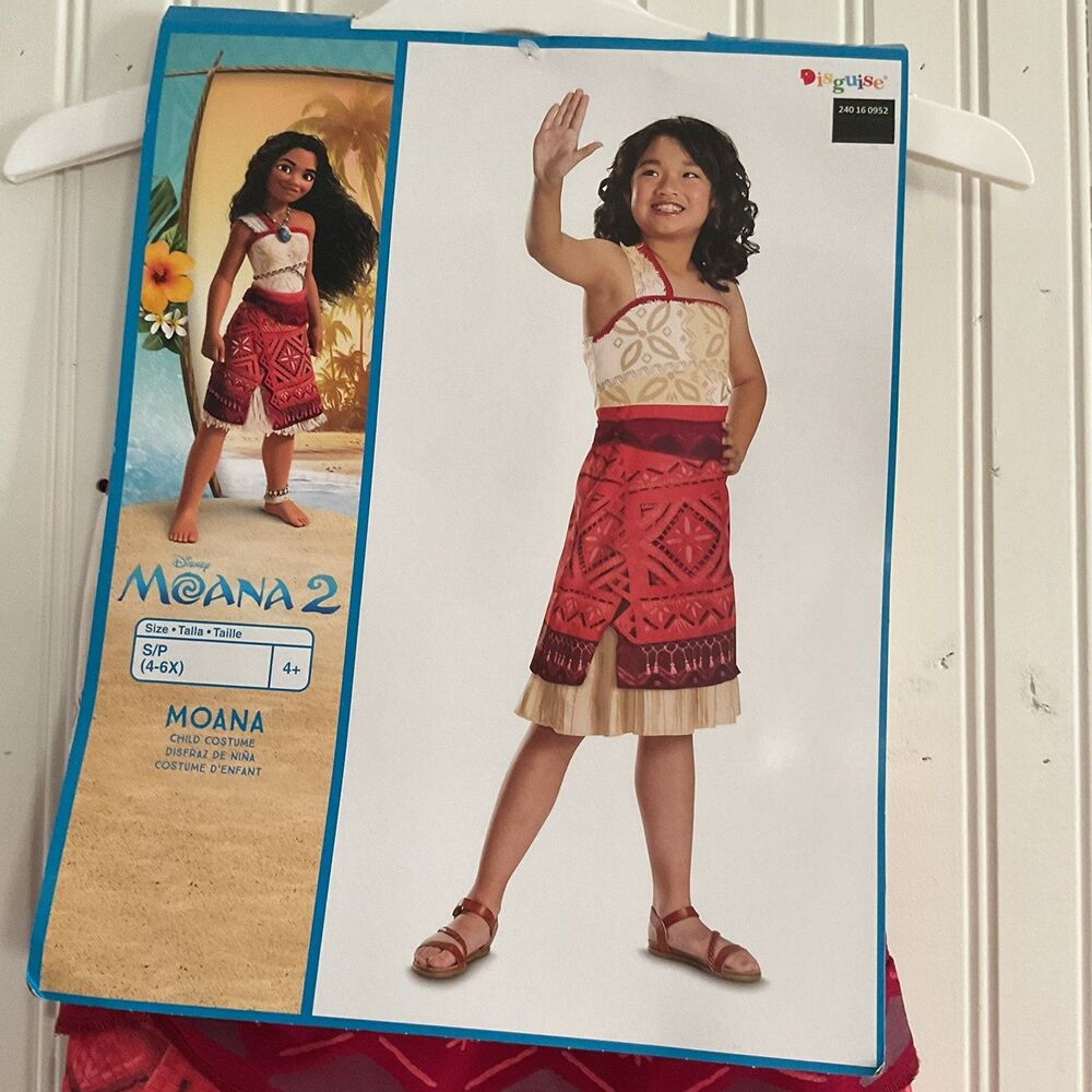 Disney Moana 2 Classic Adventure Girl Dress Up Costume S/P (4-6X)